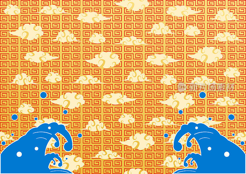 Chinese traditional meander pattern background for celebration